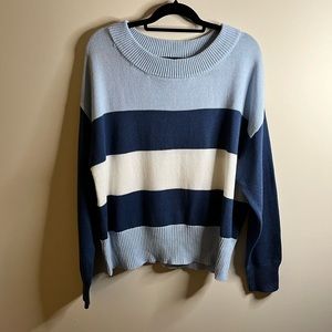 NEW Lucky Brand Blue Color Block Sweater